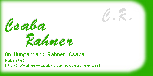 csaba rahner business card
